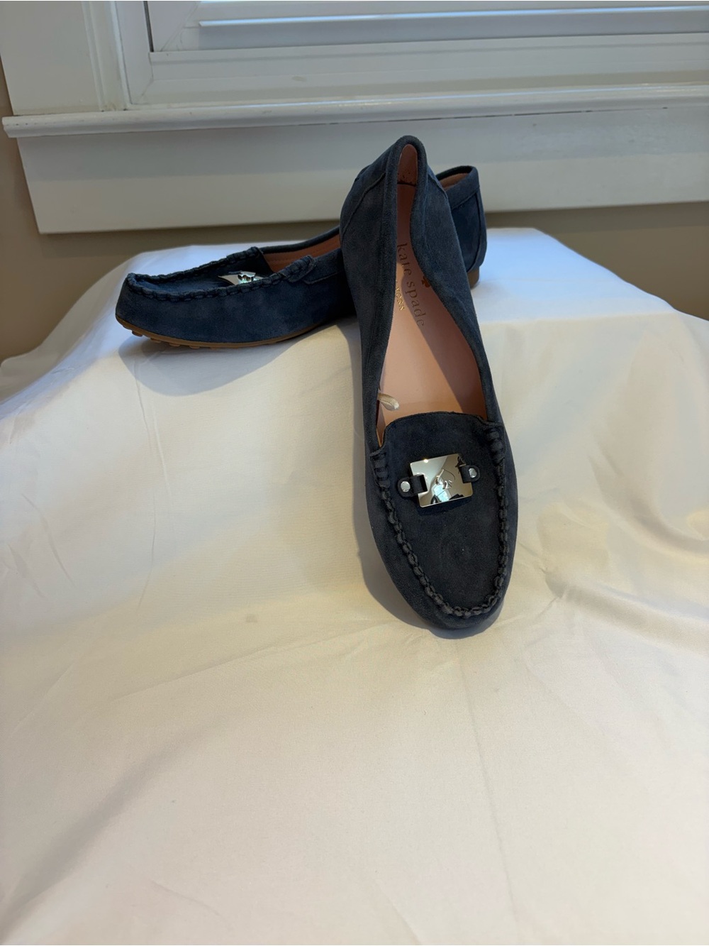 Kate Spade New York Navy Suede Driving Loafers